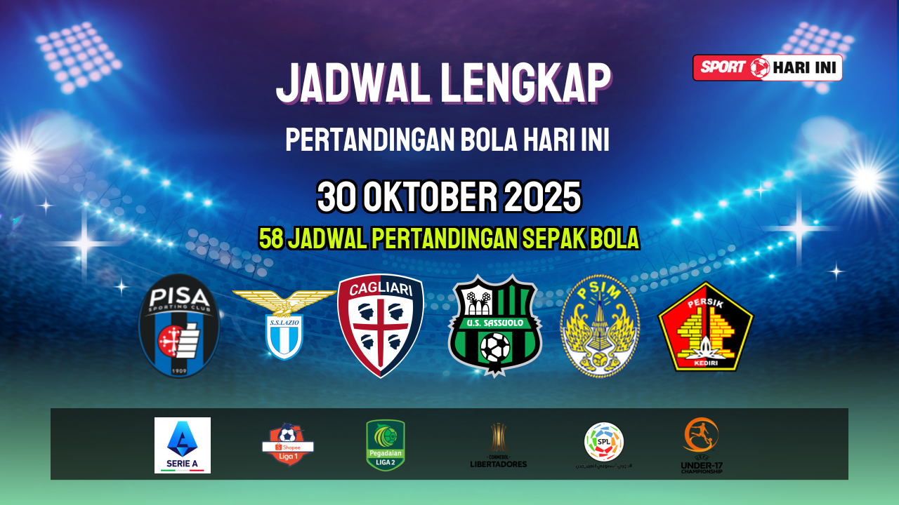 Jadwal Live Bola Hari Ini 30 Okt & 31 Okt | SportHariIni